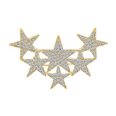 Große Große Aussage Mode Himmlischen Patriotischen Usa American Rock Star Sparkly Sechs Kristall Sterne Schal Brosche Pin Für Frauen Teens Vergoldet von Bling Jewelry