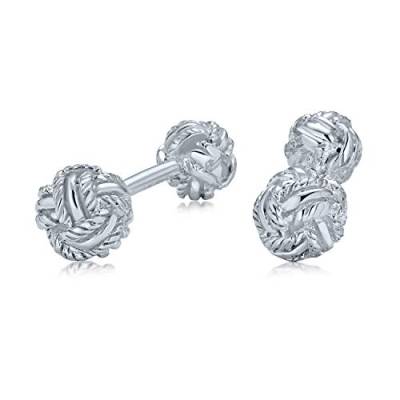 Massive Doppelseitige Twist Liebe Knot Gewebt Geflochten Französisch Stil Fixed Bar Backing Hemd Manschettenknöpfe Für Männer Executive Bräutigam Geschenk .925 Sterling Silber von Bling Jewelry