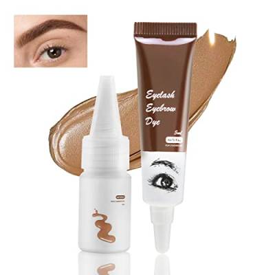 Boobeen Augenbrauen-Mascara-Gel, wasserfeste, flüssige Augenbrauencreme für halbpermanente Augenbrauenfarbe, 2-in-1-Augenbrauen-Farbset für Brauen- und Wimpern-Make-up von Boobeen