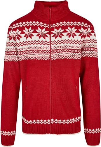 Brandit Norweger Armee Cardigan Jacke Army Pullover Winter Outdoor Winterjacke, Größe:3XL, Farbe:Rot von Brandit