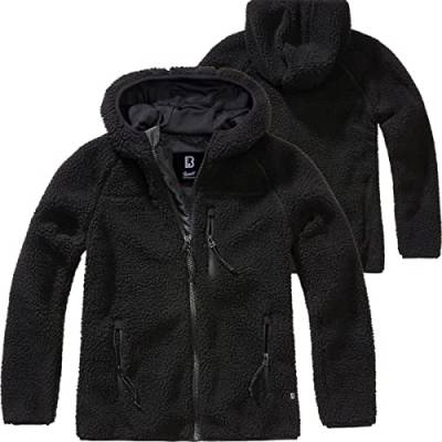 Brandit TEDDYFLEECE JACKE MIT KAPUZE DAMEN WINTERJACKE JAGD OUTDOOR FLEECEJACKE, Größe:XL, Farbe:Schwarz von Brandit