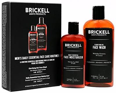 Brickell Daily Essential Face Care Routine I, für Männer, Gel-Gesichtsreiniger und Gesichtsfeuchtigkeitscreme, Parfümiert von Brickell Men's Products