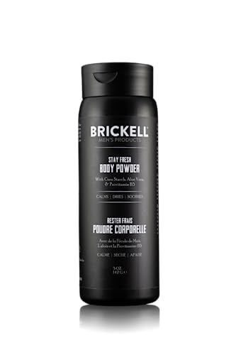 Brickell Men's Stay Fresh Körperpuder für Männer, Natürlich und Biologisch, Ohne Talkum, Absorbiert Schweiß, Hält die Haut Trocken (Parfümiert, 142 g) von Brickell Men's Products