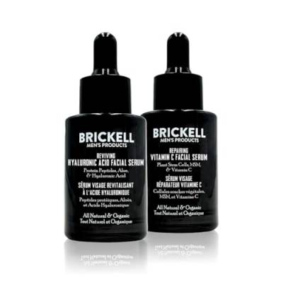 Brickell Men's Products Tages- und Nacht-Gesichtsserum-Routine für Männer, organische und natürliche Anti-Aging-Gesichtsseren, parfümiert von Brickell Men's Products