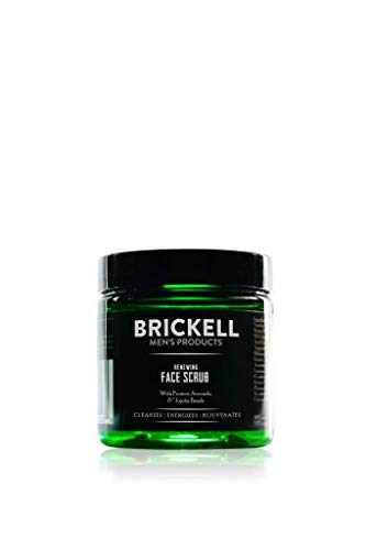 Brickell Men‘s Renewing Face Scrub - Natürliches und organisches Gesichtspeeling für Männer - Porentiefe Gesichtsreinigung mit Jojoba Perlen, Kaffee-Extrakt und Bimsstein - 59 ml - Parfümiert von Brickell Men's Products