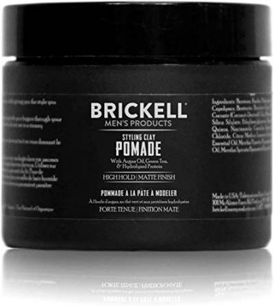 Brickell Men's Styling Clay Pomade - Natürlich und organisch - Schmiere Pomade für einen starken Halt den ganzen Tag - Matte Pomade für Männer Haarstyling - 59 ml - Parfümiert von Brickell Men's Products