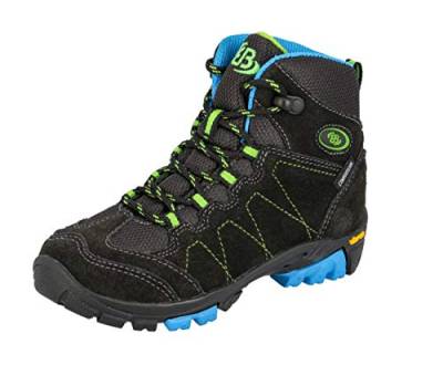 Brütting Bergen High Jungen Trekking- & Wanderstiefel, Anthrazit/ Blau/ Lemon, 35 EU von Brütting