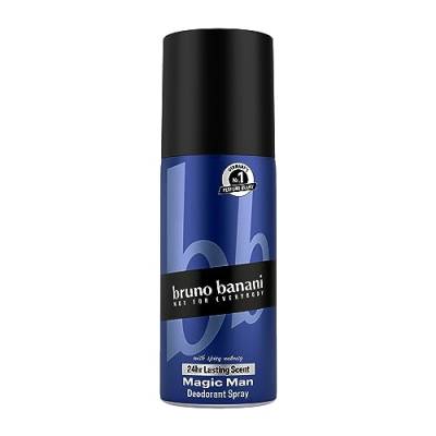 bruno banani Körperspray Magic Man, Herrenduft, 150 ml, Flüssigkeit, Weihrauch von bruno banani