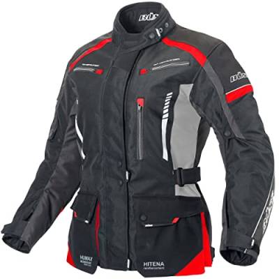 Büse Torino II Textiljacke Motorradjacke Schwarz/Hellgrau/Rot Damen 42 von Büse