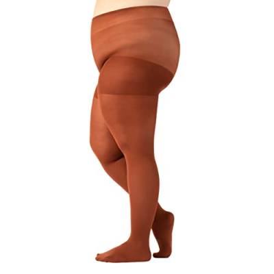 CALZITALY Blickdichte Strumpfhose Grosse Grössen, Curvy Strumpfhosen Plus Size, 60 DEN, L, XL, 2XL, 3XL, 4XL, Made in Italy (XXL, Orange) von CALZITALY