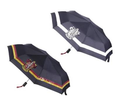 CARTOON Faltbarer Regenschirm Harry Potter Gryffindor Regenschirm mit automatischer Öffnung und Farbwechsel bei Regen, Schwarz , 97 cm von CARTOON