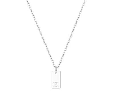 CASSIECA Kette Buchstaben für Damen Mädchen 925 Silber Buchstaben Kette K Silber Halskette Damen Kette 925 Silber mit Anhänger Personalisiere Geburtstags Geschenk für Frauen Mädchen Mama (mit Box) von CASSIECA