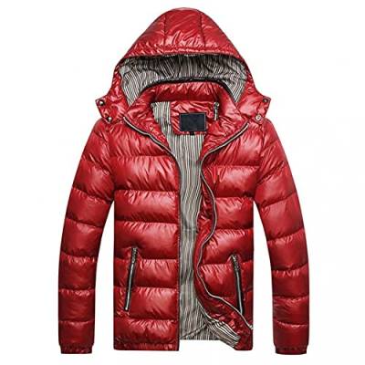 CCOOfhhc Herren Wintermantel Mit Kapuze Jacke Übergangsjacke Dünne Steppjacke Leicht Große Größen Parker Wasserdicht Windbreaker Winterjacke Reißverschluss Parka Slim Fit Kapuzenjacke mit Tasche von CCOOfhhc