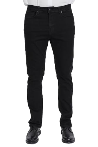 CEDY DENIM - Herren Jeans Regular Fit Stretch, Jeanshose Herren, Basic High Waist Straight Männer Hosen CD336 (29W/32L, Schwarz) von CEDY DENIM