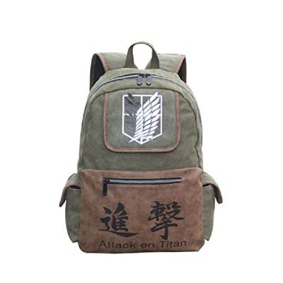 CHENMA Anime Canvas Jungen Bag AOT Daypack Schultertasche Büchertasche Backpack Laptop Rucksack Attack on Titan von CHENMA