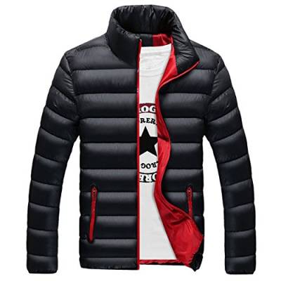 CHENMA Herren Stehkragen Kontrast Farbe gesteppt gepolstert Puffer Jacke Wintermantel von CHENMA