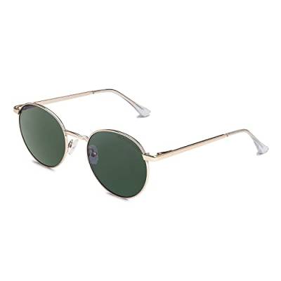 CLANDESTINE - Sonnenbrille Orbita 11 Gold Dark Green - Grüne HD Nylon Gläser und Edelstahlrahmen - Sonnenbrille für Männer und Damen - Smart Vision Technology - Bessere Sicht und Geringere Blendung von CLANDESTINE