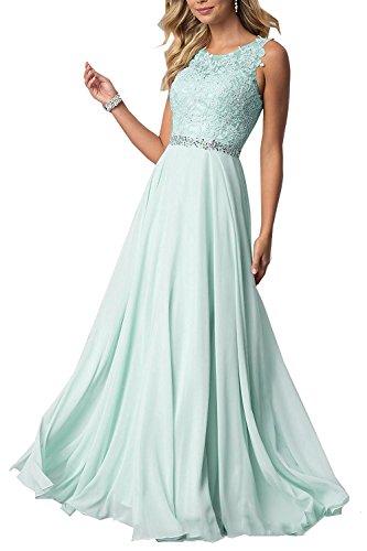 CLLA dress Damen Chiffon Spitze Abendkleider Elegant Brautkleid Lang Festkleid Ballkleider(Minze,32) von CLLA dress