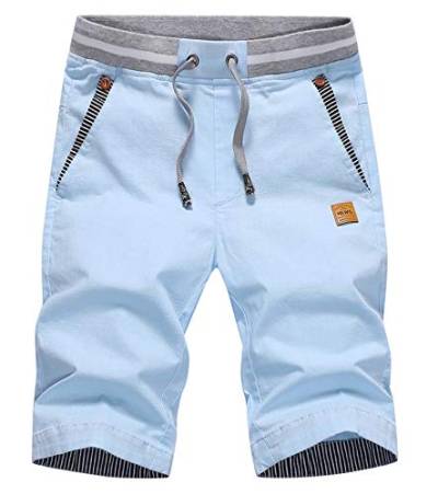 CLOUSPO Herren Shorts Bermuda Shorts Chino Shorts Sommer Kurze Hosen (EU S/CN 2XL, Blau) von CLOUSPO