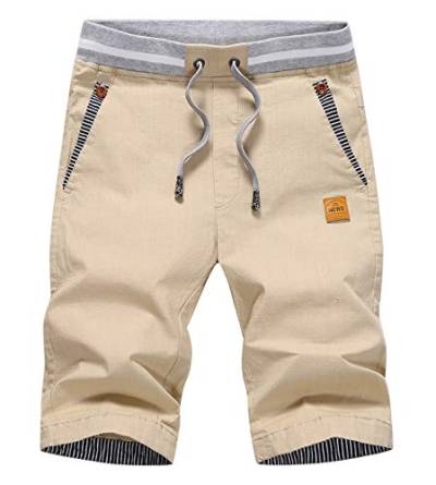 CLOUSPO Herren Shorts Bermuda Shorts Chino Shorts Sommer Kurze Hosen (EU S/CN 2XL, Khaki) von CLOUSPO