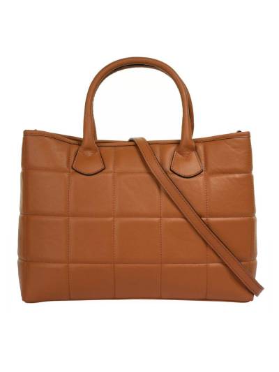 Cluty Handtasche Damen Leder, cognac von CLUTY