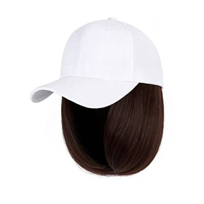 Perückenkappen Synthetische Baseball-Hut-Perücke mit Haaren, langes gewelltes Kunsthaar, Hut-Perücke, Haarverlängerungen, Baseball-Kappe mit Haar-Haarteil for Frauen Perückenkappen für Damen (Color : von CLoxks