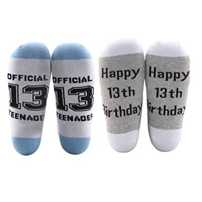 CMNIM Offizielle 13 Teenager Geschenke 13. Geburtstag Geschenke Lustige 13. Geburtstag Socken 13 Jahre alt Geburtstag Geschenke für Mädchen Jungen, 2023110 Socken für den 13. Geburtstag von CMNIM