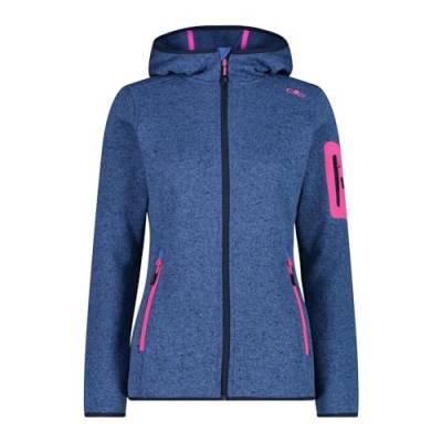 CMP Damen Strickjacke mit Fester Kapuze, Provence-Blau, 48 von CMP