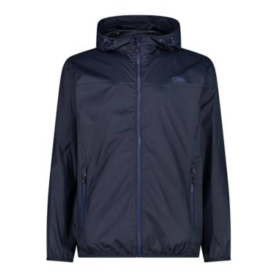 CMP Herren Giacca da pioggia da Uomo Con Cappuccio fisso-32X5807 Regenjacke, B.Blue-Bluish, 52 von CMP