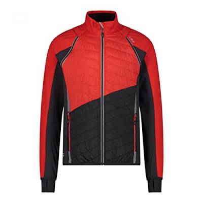 CMP M Jacket Detachable Colorblock-Rot-Schwarz - PrimaLoft Warme atmungsaktive Herren Softshell Jacke, Größe 48 - Farbe von CMP