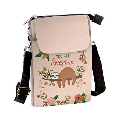 COEQINE Crossbody-Geldbörse, Umhängetasche, Schultertasche, für Damen, Mädchen, lässige Reisen, Mehrzweck-Tagesrucksäcke, Blumen-Handtasche, Genial Faultier, Einheitsgröße von COEQINE