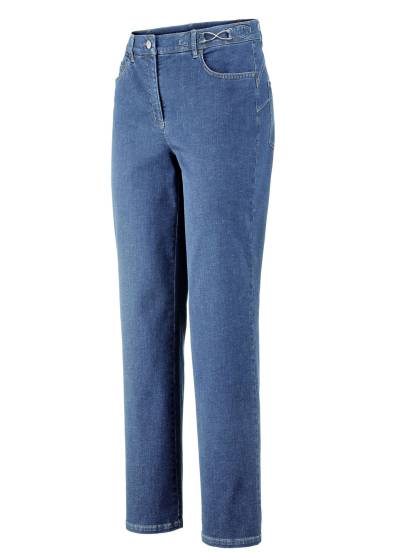 Hochelastische, figurformende Jeans, Jeansblau, Größe 20 von COSMA