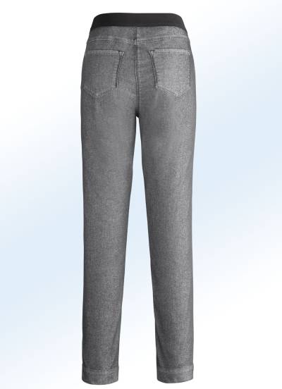 Superbequeme Power-Stretch-Jeans mit spezieller Bundverarbeitung, Mittelgrau, Größe 42 von COSMA