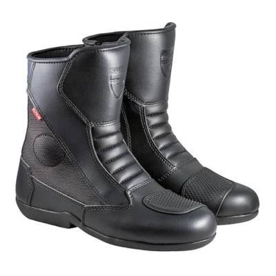 Curve Magnes WP Motorradstiefel für Damen und Herren, Mikrofaser, urbane Verwendung, Knöchel- und Fersenschutz, reflektierende Details, Reißverschluss, rutschfeste Sohle, Schwarz , 43 EU von CURVE