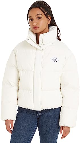 Calvin Klein Jeans Damen DOWN Soft Touch Label Puffer J20J222235 Daunenjacken, Weiß (Ivory), XL von Calvin Klein Jeans