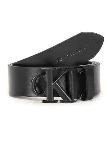 Calvin Klein Jeans Herren Gürtel Mono Plaque Belt aus Leder, Schwarz (Black), 100 cm von Calvin Klein Jeans