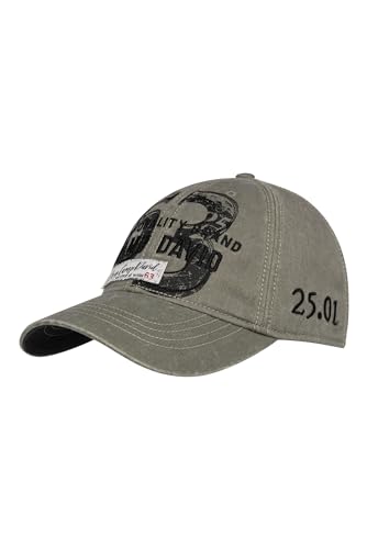 Camp David Herren Base Cap Stone Washed mit Artwork Green Olive None von Camp David