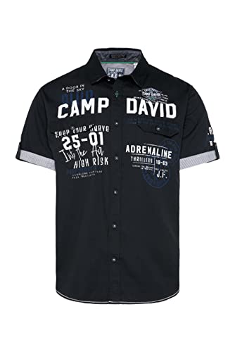 Camp David Herren Freizeithemd mit Klappentaschen und Artworks, CB2302-5528-21 von Camp David