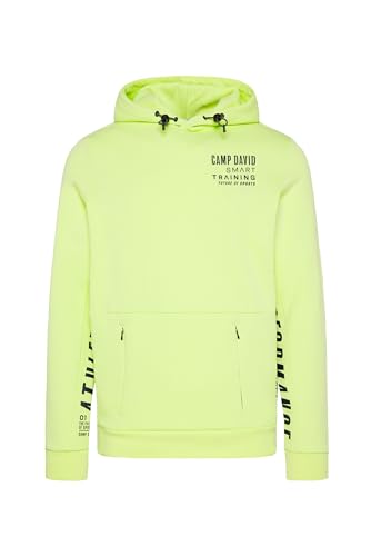 Camp David Herren Hoodie mit Logo Artworks auf Unterarm und Seiten Running Green L von Camp David