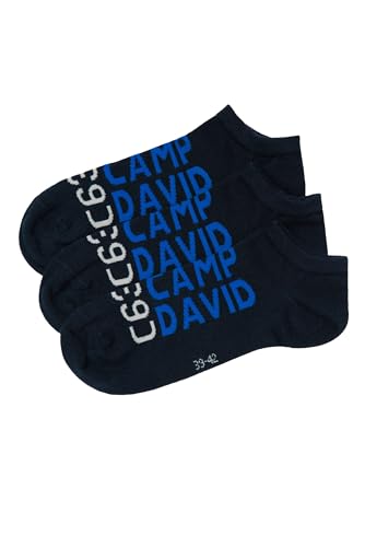 Camp David Herren Sneaker-Socken mit Intarsia-Logo, 3er Pack Blue Navy 43-46 von Camp David