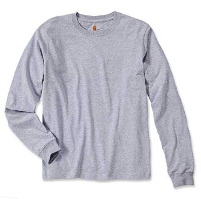 EK231 Longsleeve Logo Langarm Shirt 100% Baumwolle - Farbe: Heather Grey - Größe: XL von Carhartt Workwear
