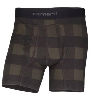 Carhartt Herren 12,7 cm Schrittlänge, Basic Baumwoll-Poly-Boxershorts, 2er-Pack Retroshorts, Hubbard Plaid, X-Large von Carhartt