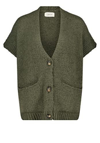 Cartoon Damen Strick-Cardigan unifarben Pine Green Melange,40 von Cartoon