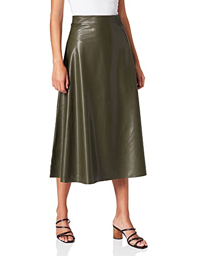 Cartoon Damen Lederrock wadenlang Dusty Olive,M von Cartoon