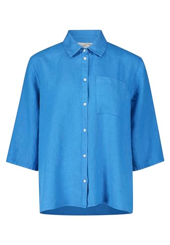 Cartoon Damen Leinenbluse mit aufgesetzten Taschen Blau,L von Cartoon