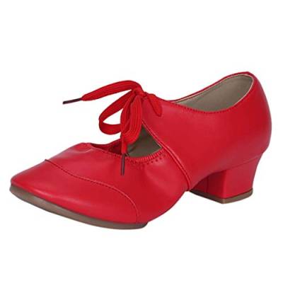 Ballettschuhe Damen Gymnastikschuhe Ballettschläppchen Ballerinas Tanzschuhe mit Geteilte Sohle für Mädchen Kinder Damen Gr 23-40 Celucke (Rot, 40 EU) von Celucke Sandalette