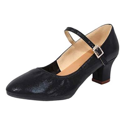 Damen Standard Tanzschuhe Flamenco Pumps Prinzessinnen Schuhe Jazzschuhe Trainingsschuhe Mittelhohe Weiche Sohle für Ballerina Latein Salsa Tango Celucke von Celucke Sandalette