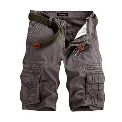 Celucke Cargo Shorts Männer Camouflage Sweatpant Elastischer Bund Kordelzug, Sommer Cargoshorts Herren Chino Jogger Kurz Hose Bermuda Strand Urlaub Atmungsaktives Bequeme (Grau, W33) von Celucke