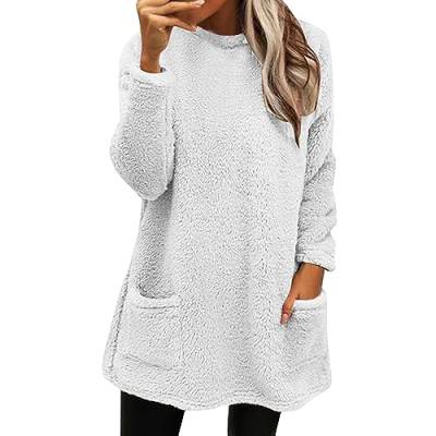 Sweatshirt Damen Lang Langer Pullis Feinstrick Jumper Rundhals Rollkragenpullover Modische Streifenpullover Große Größe Sweaters Elegant Strickkleider Lässig Bekleidung Langarm Sweatshirt-Kleid von Chanpning