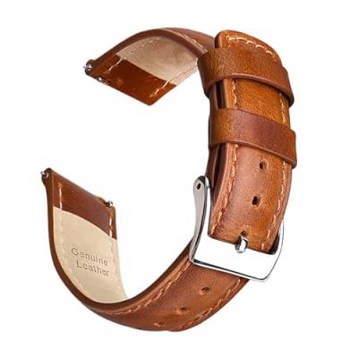 Chlikeyi Vintage-Leder-Uhrenarmband, 22mm, Schnellverschluss, Orange, 22mm von Chlikeyi